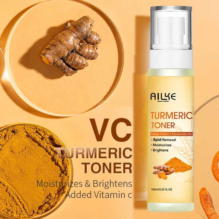 AILKE Organic Turmeric Skin Care Set, Brighten, Cleaning Skin, Reduce Acne, Whiten, Even Skin Tone, Improve Dry Skin