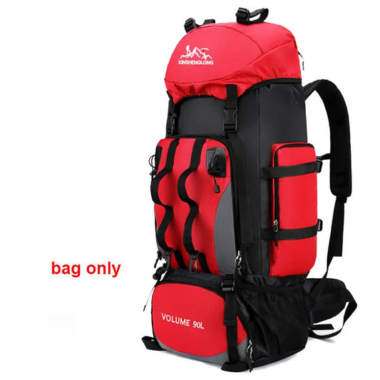 90L Waterproof Hiking Camping Backpack Trekking Bag Rucksack Large Capacity Travel Outdoor Sports Bags Camping Equipment Men