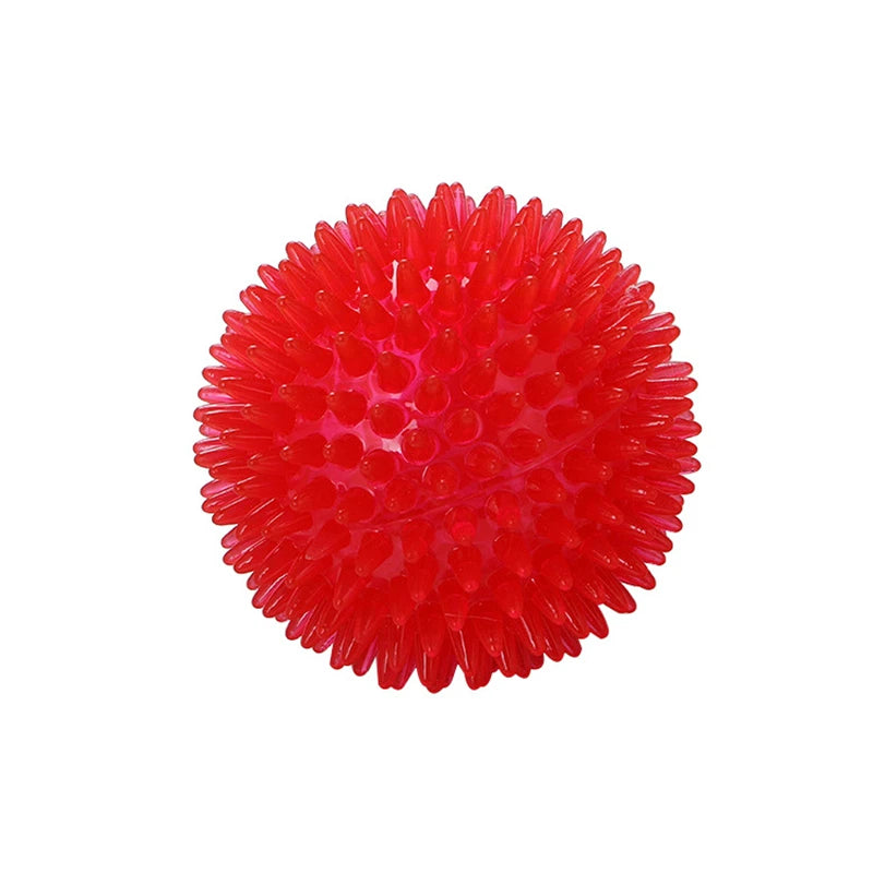 Pet Dog Toys Cat Puppy Sounding Toy Polka Squeaky Tooth Cleaning Ball TPR Training Pet Teeth Chewing Toy Thorn Balls Accessories