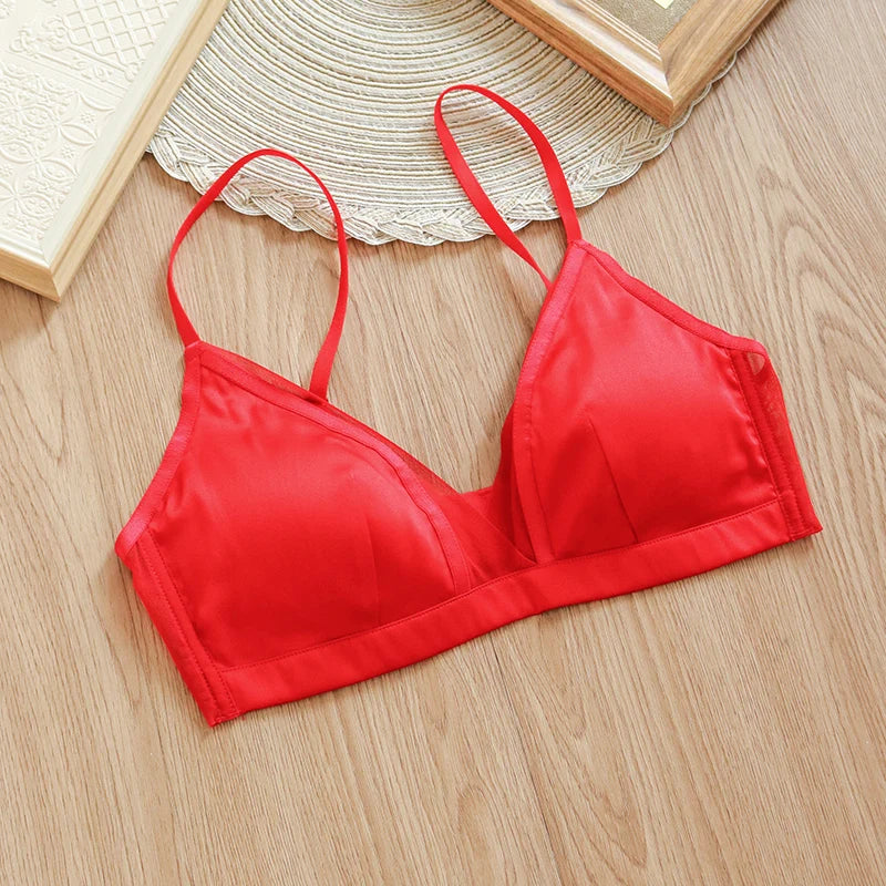 LOPNT 93% Natural Silk Female Bra Smooth Top Women Cozy Cloth Women's Underwear Dignified Temperament Bralette Womenswear