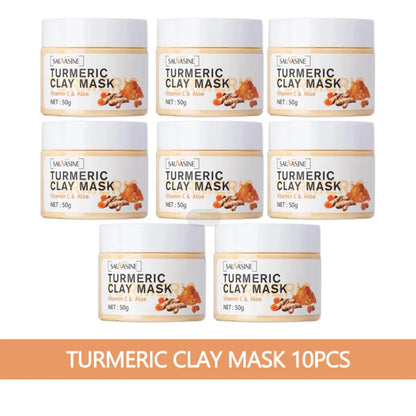 Turmeric Vitamin C Face Mask Acne Dark Spots Removal Exfoliating Oil Control Deep Cleansing Clay Mask Glowing Skin Care Product