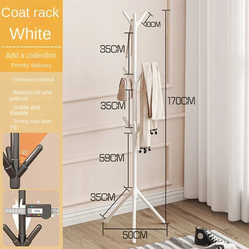 Floor Standing Clothes Rack Tree Branch Shape Multi Hook Mobile and Convenient Coat Rack for Home Living Room Clothing Storage