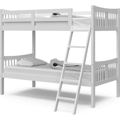 Storkcraft Caribou Twin-over-Twin Bunk Bed (Gray) – GREENGUARD Gold Certified, Converts to 2 individual twin beds