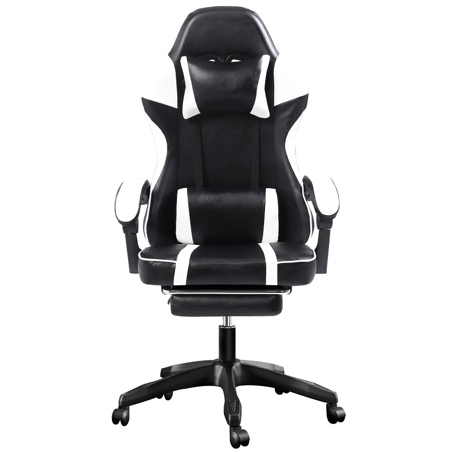 Ergonomic Gaming Chair with Footrest, High-Back Video Game Chair Computer Chair, Office Chair with Headrest and Lumbar, PU Leath