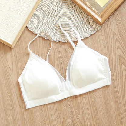 LOPNT 93% Natural Silk Female Bra Smooth Top Women Cozy Cloth Women's Underwear Dignified Temperament Bralette Womenswear