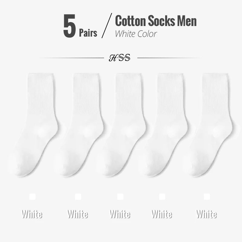 HSS 95% Combed Cotton Socks Men Business Dress Long Socks Soft Breathable Spring Summer Colorful Sock For Man 5Pairs/Lot