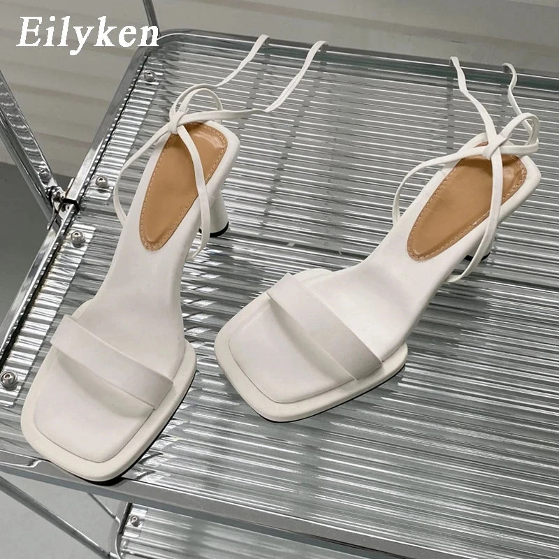 Eilyken Summer New Brand Ankle Strap Sandal Women Thin High Heel Lace-Up Dress Pumps Shoes Outdoor Gladiator Sandals