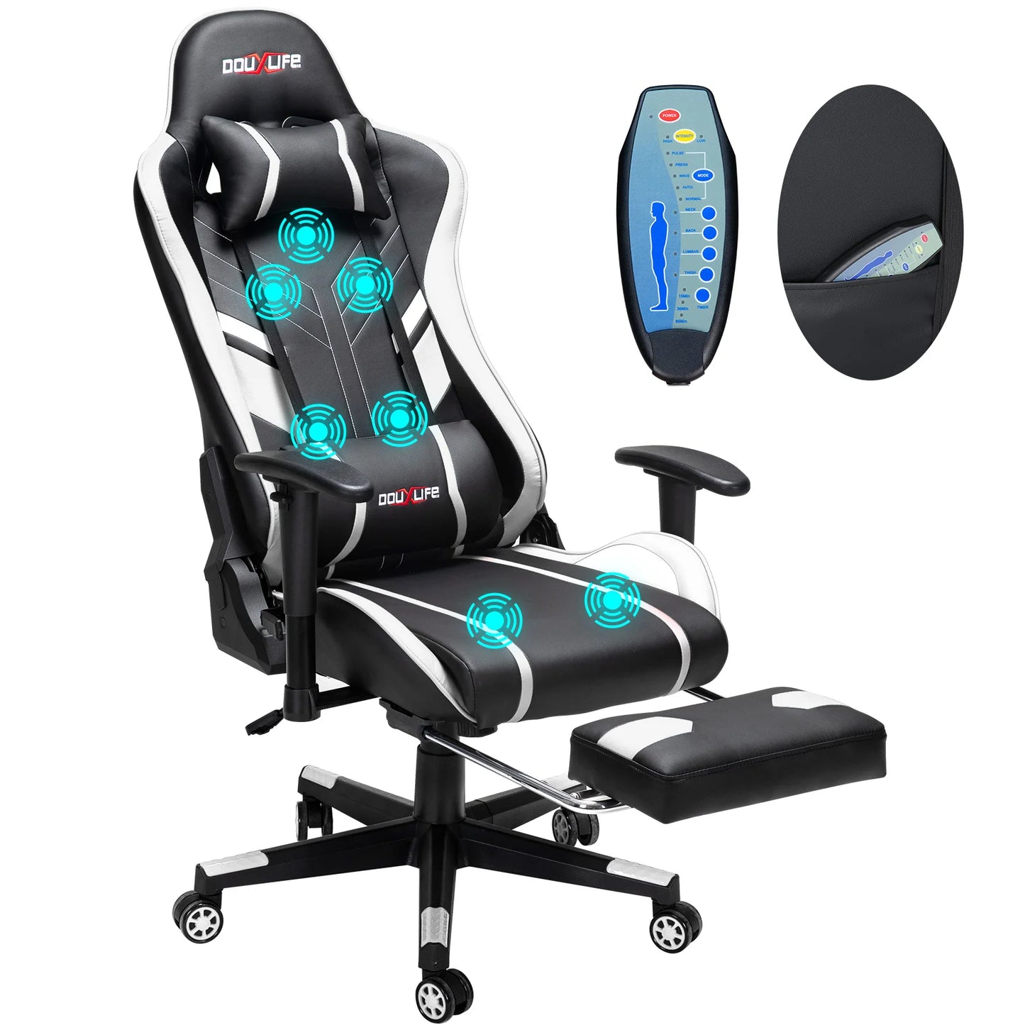 GC-RC03 Gaming Chair Massage Ergonomic High Back Design Lumbar Relax New Customized PU Massage Computer Office Chairs