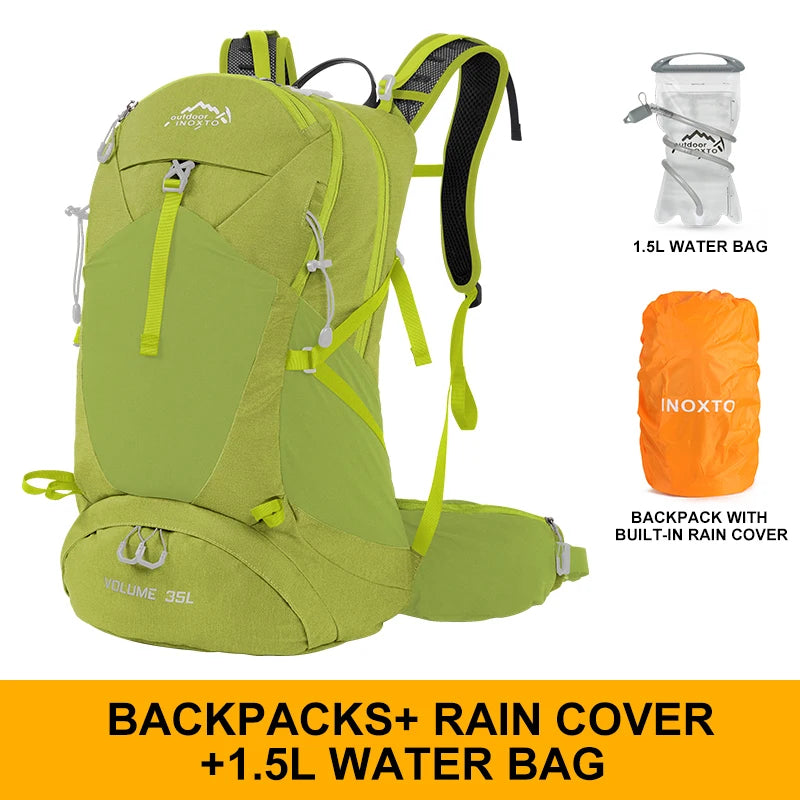 Mountaineering backpack 35 liters men's and women's outdoor sports bag waterproof camping hiking rain