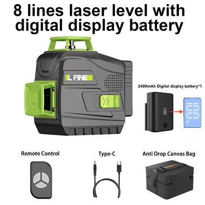 LFINE Nivel Laser Professional Laser Level 12/16 Lines Automatic 360°Self-leveling Laser Levels Horizontal Vertical Levels Tools