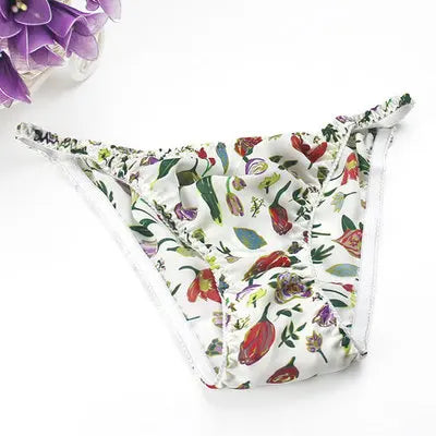 Fashion women's pure silk sexy bikini 100% Mulberry silk trigonometric panties brief