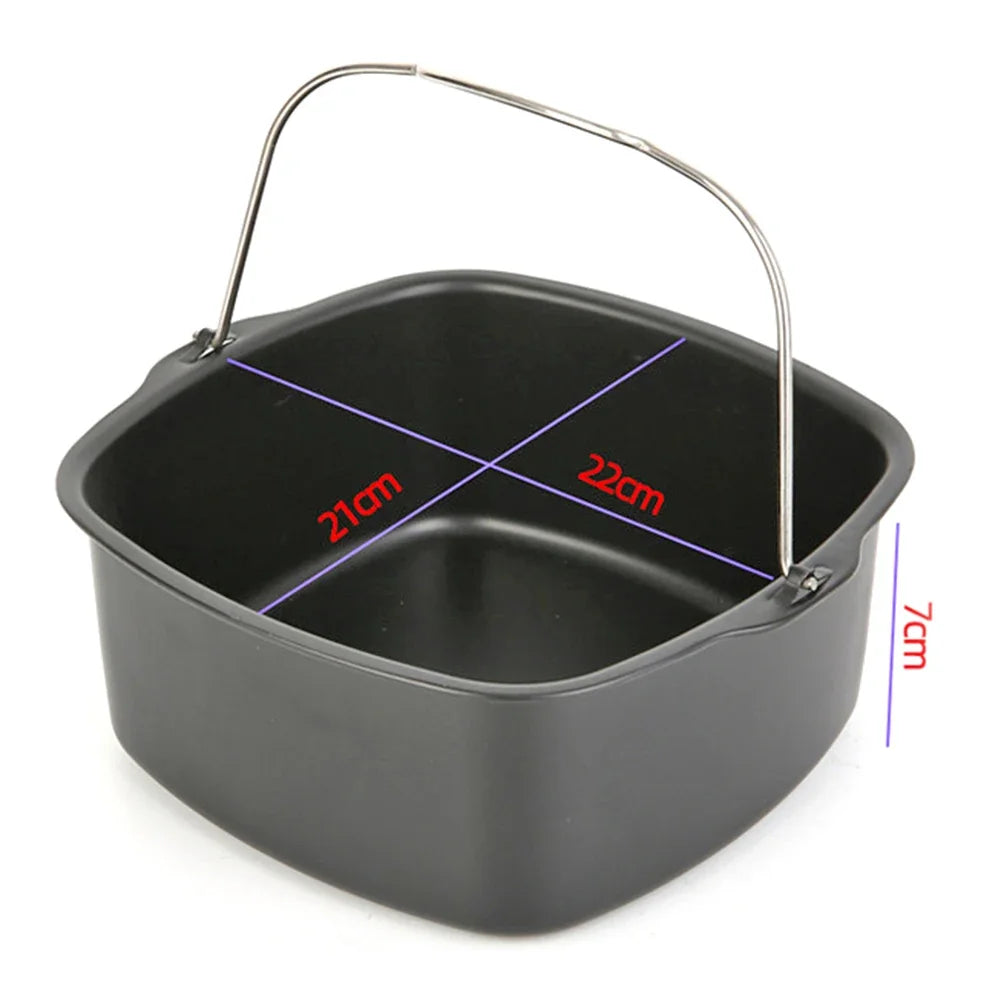 Non-stick Cake Baking Tray Basket Airfryer for Baking Dish Pan Air Fryer Accessories Baking Basket Pizza Plate Dish Pot Bakeware