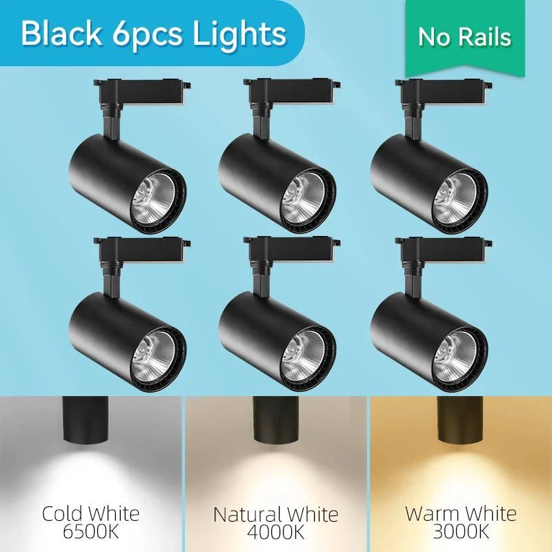 Spot Led Track Light 220V Ceiling Lamp COB Spotlight Rail Lighting Fixture for Home Decor Clothing Store Full Set Track Lights