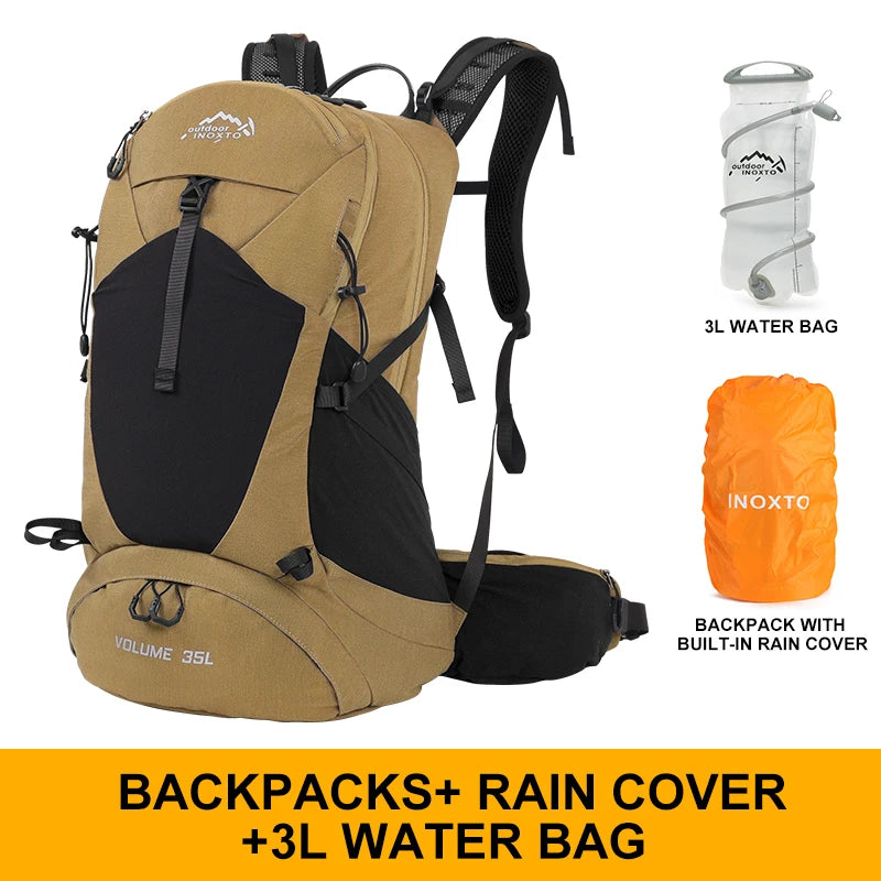 Mountaineering backpack 35 liters men's and women's outdoor sports bag waterproof camping hiking rain