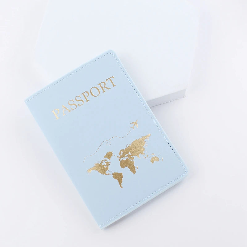 Lover Couple Passport Cover Hot Stamping Simple Plane Women Men Travel Wedding Passport Covers Holder Fashion Wedding Gift