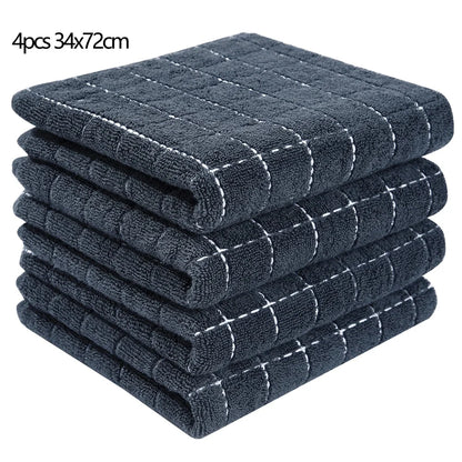 Homaxy 4/6pcs 100% Cottton Kitchen Towel Absorbent Dishcloth Ultra Soft Kitchen Cloths Drying Hand Towels Home Cleaning Tools