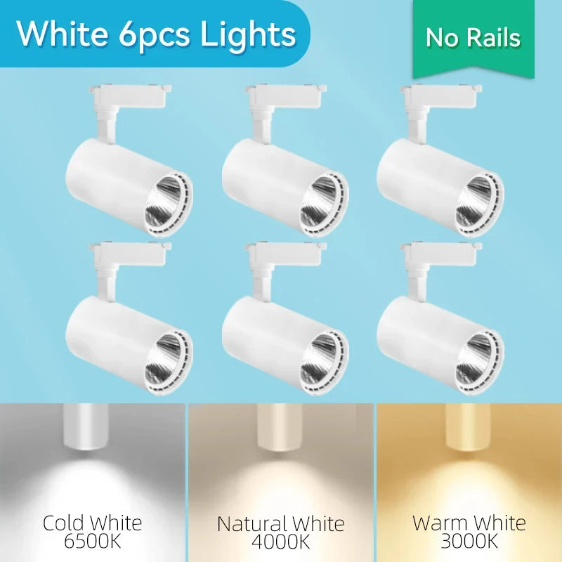 Spot Led Track Light 220V Ceiling Lamp COB Spotlight Rail Lighting Fixture for Home Decor Clothing Store Full Set Track Lights