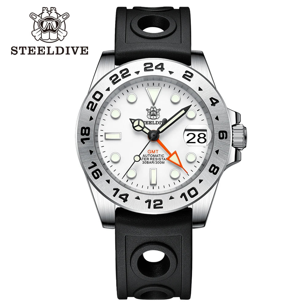 STEELDIVE Official GMT SD1992 Fashion Watches Steel Bezel 4 Pointers NH34 Movement Super Luminous Dive 300M Waterproof Watch