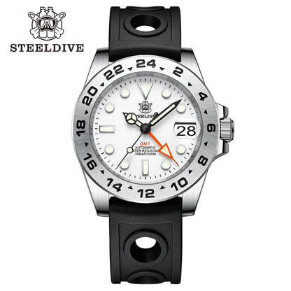 STEELDIVE Official GMT SD1992 Fashion Watches Steel Bezel 4 Pointers NH34 Movement Super Luminous Dive 300M Waterproof Watch