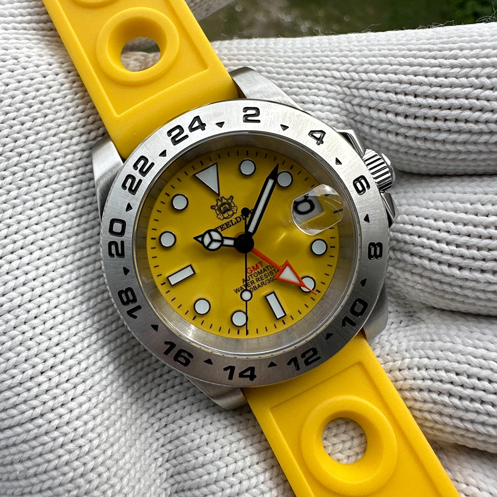 STEELDIVE Official GMT SD1992 Fashion Watches Steel Bezel 4 Pointers NH34 Movement Super Luminous Dive 300M Waterproof Watch