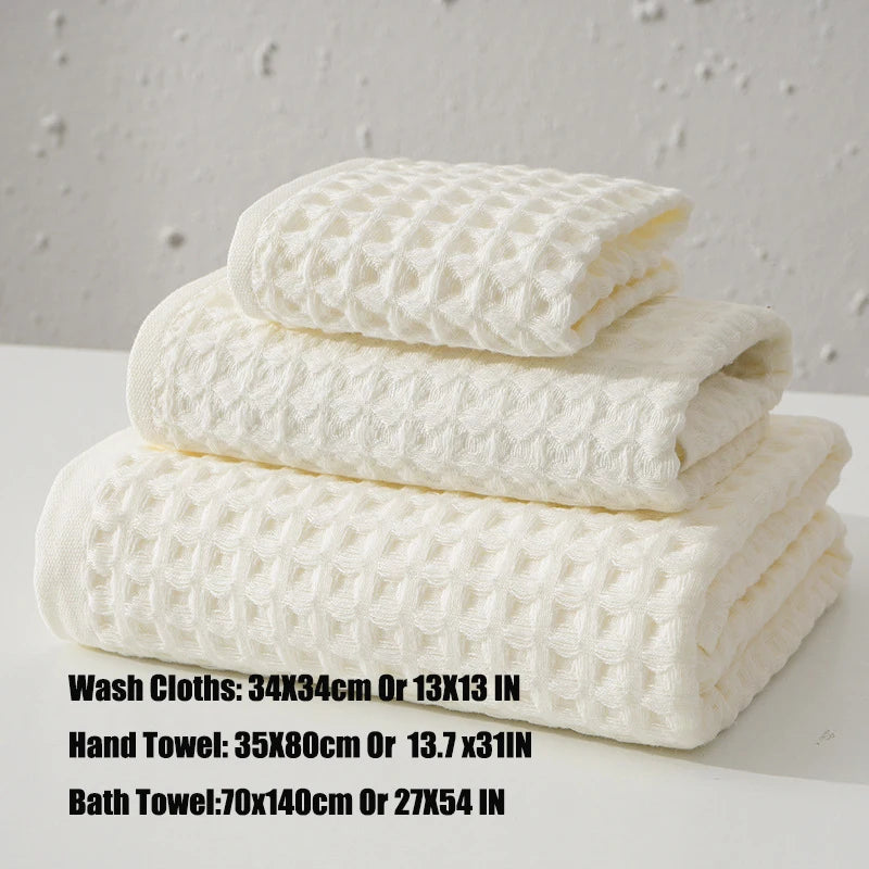 Bathroom Face Towel 100% Cotton Waffle Large Bath Towel Men Soft Child Hand Towel Hotel Women 35X80 34X34 70X140