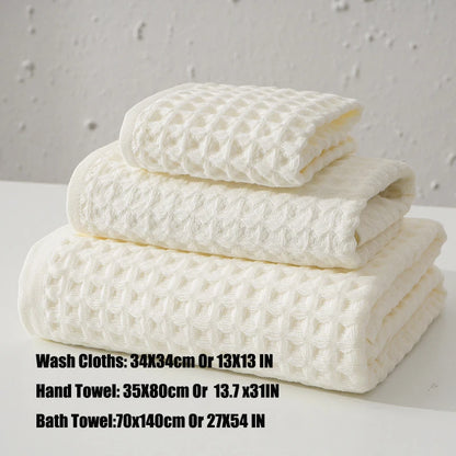 Bathroom Face Towel 100% Cotton Waffle Large Bath Towel Men Soft Child Hand Towel Hotel Women 35X80 34X34 70X140