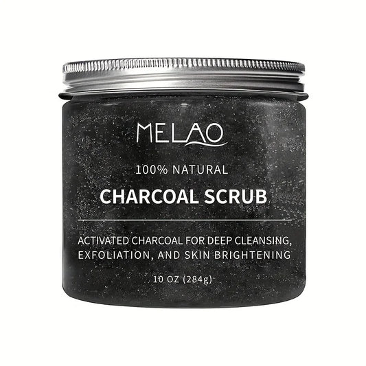 MELAO Charcoal Exfoliating Body & Foot Scrub Polish with Collagen & Stem Cell Gentle Body Exfoliator Face Scrub Bump Eraser Boot