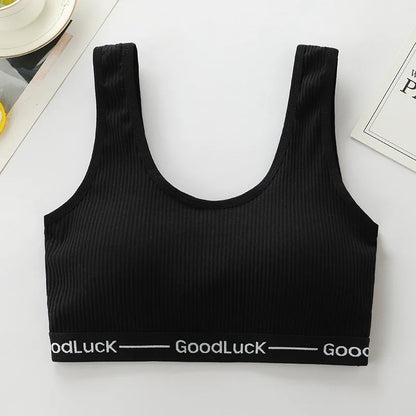 Letter Sports Cotton Bra for Women Fitness Running Yoga Top Push Up Bra Sports Tops Ladies Sportswear 9-18T Women Bra No Wire