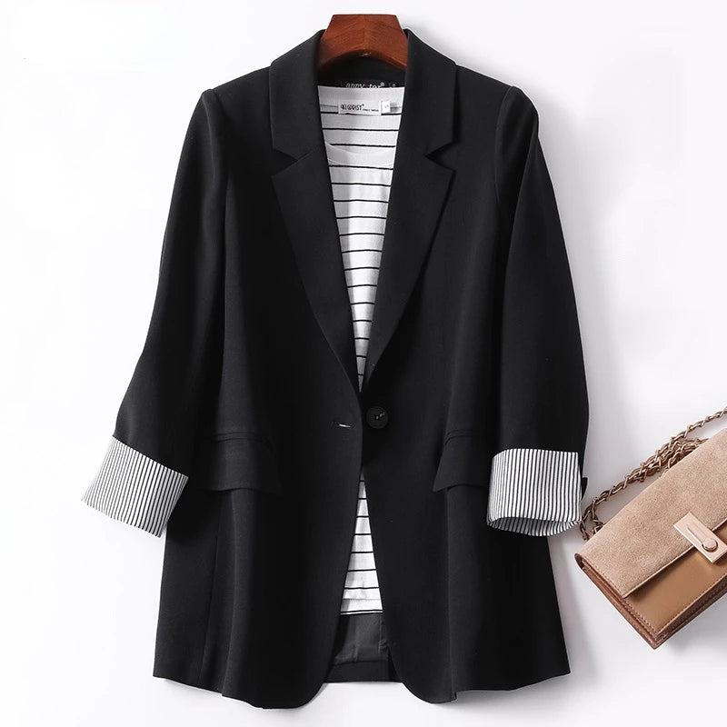 Ladies Long Sleeve Spring Casual Blazer 2023 New Fashion Business Plaid Suits Women Work Office Blazer Women Coats Woman Jacket