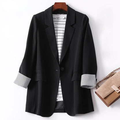 Ladies Long Sleeve Spring Casual Blazer 2023 New Fashion Business Plaid Suits Women Work Office Blazer Women Coats Woman Jacket