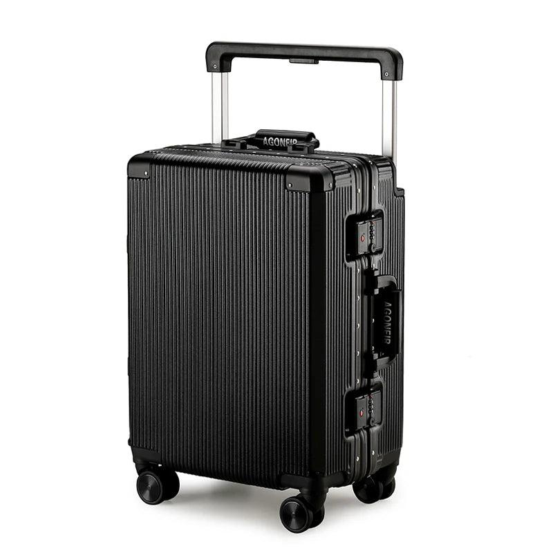 sushimu Suitcase Wide Handle Travel Suitcase Men 20 24 26 Carry-On Luggage Women PC Aluminum Frame Trolley Case