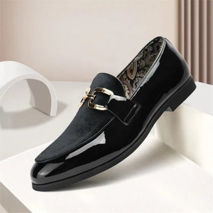 Men's Casual Leather Shoes Mens Fashion Patchwork Party Wedding Loafers Moccasins Men Slip-on Light Comfortable Driving Flats