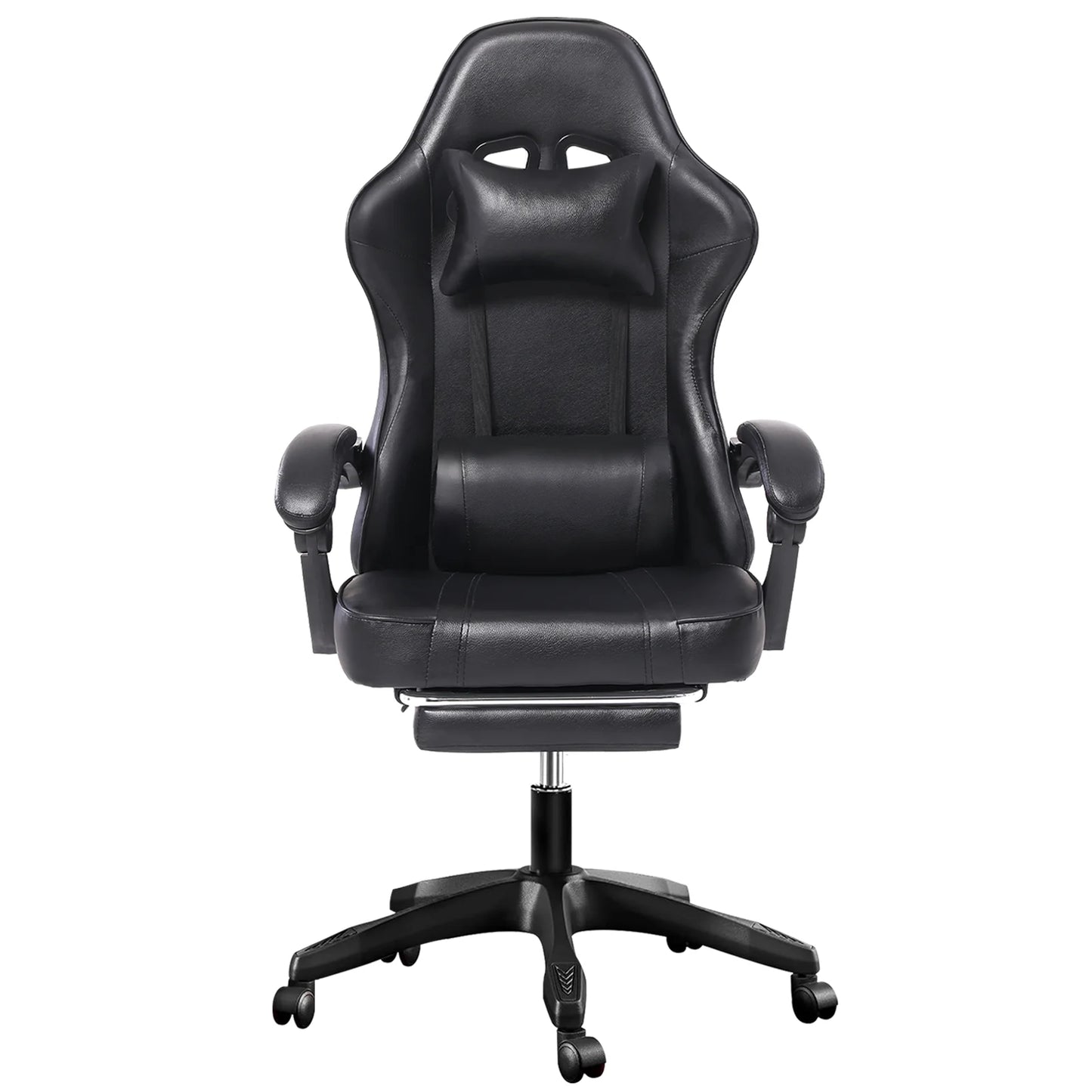 Ergonomic Gaming Chair with Footrest, High-Back Video Game Chair Computer Chair, Office Chair with Headrest and Lumbar, PU Leath