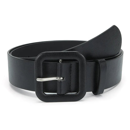 Vintage Square Pin Buckle Coat Dress Women's Waist Belts New Fashion Ladies Candy Color Wide Belts For Girls