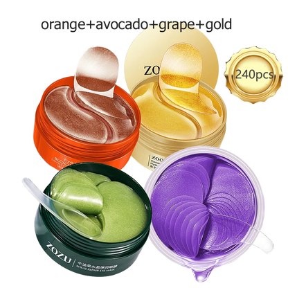 Eye patches Hyaluron Acid & Gold & Seaweed & Black Pearl Hydrating Moisturizing Crystal Collagen Gel Eye Mask 240pcs=120pairs
