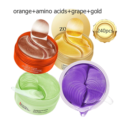 Eye patches Hyaluron Acid & Gold & Seaweed & Black Pearl Hydrating Moisturizing Crystal Collagen Gel Eye Mask 240pcs=120pairs