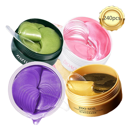 Eye patches Hyaluron Acid & Gold & Seaweed & Black Pearl Hydrating Moisturizing Crystal Collagen Gel Eye Mask 240pcs=120pairs