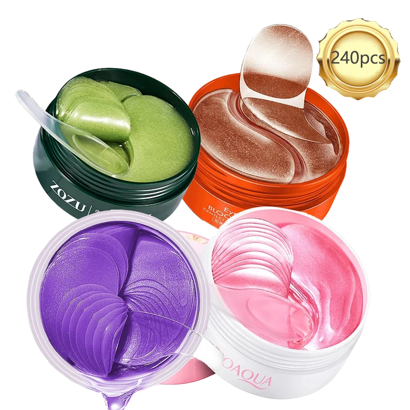 Eye patches Hyaluron Acid & Gold & Seaweed & Black Pearl Hydrating Moisturizing Crystal Collagen Gel Eye Mask 240pcs=120pairs