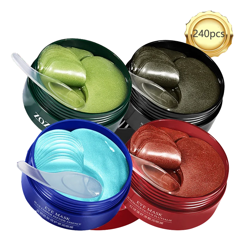 Eye patches Hyaluron Acid & Gold & Seaweed & Black Pearl Hydrating Moisturizing Crystal Collagen Gel Eye Mask 240pcs=120pairs