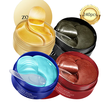 Eye patches Hyaluron Acid & Gold & Seaweed & Black Pearl Hydrating Moisturizing Crystal Collagen Gel Eye Mask 240pcs=120pairs