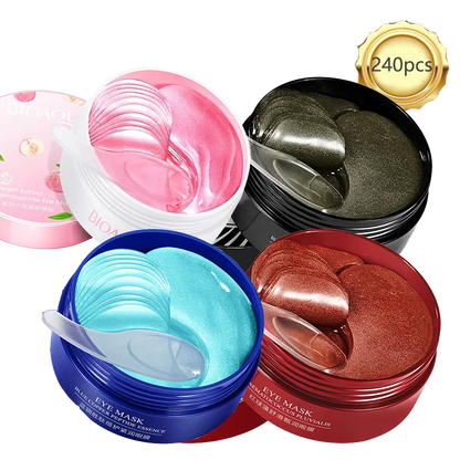 Eye patches Hyaluron Acid & Gold & Seaweed & Black Pearl Hydrating Moisturizing Crystal Collagen Gel Eye Mask 240pcs=120pairs
