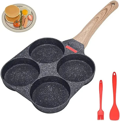 4hole Omelet Pan Frying Pot with Lid Thickened Steak Cooking Pan Bread Breakfast Maker Induction universal Nonstick Egg Pancake