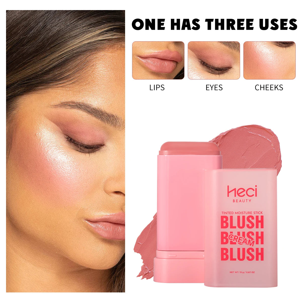 Vegan Cruelty-Free Big Volume Creamy Blusher Waterproof Long Lasting High Pigment Face Blush Lip And Cheek Tint Balm Blush Stick