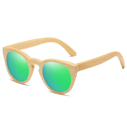 GM Design Women Bamboo Sunglasses With Polarized Mirror Lenses Of Bamboo Wood Sunglasses With Wooden Box