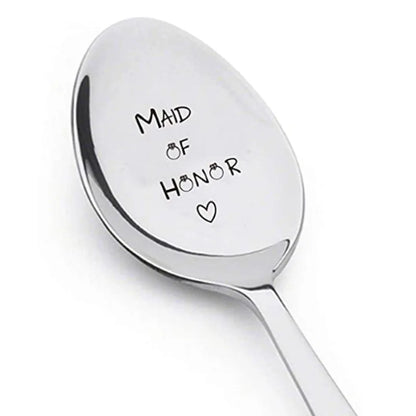 Valentines Day Gift Stainless Steel Milk Coffee Spoons Love Letter Wedding Souvenirs Anniversary Gift for Girlfriend Boyfriend