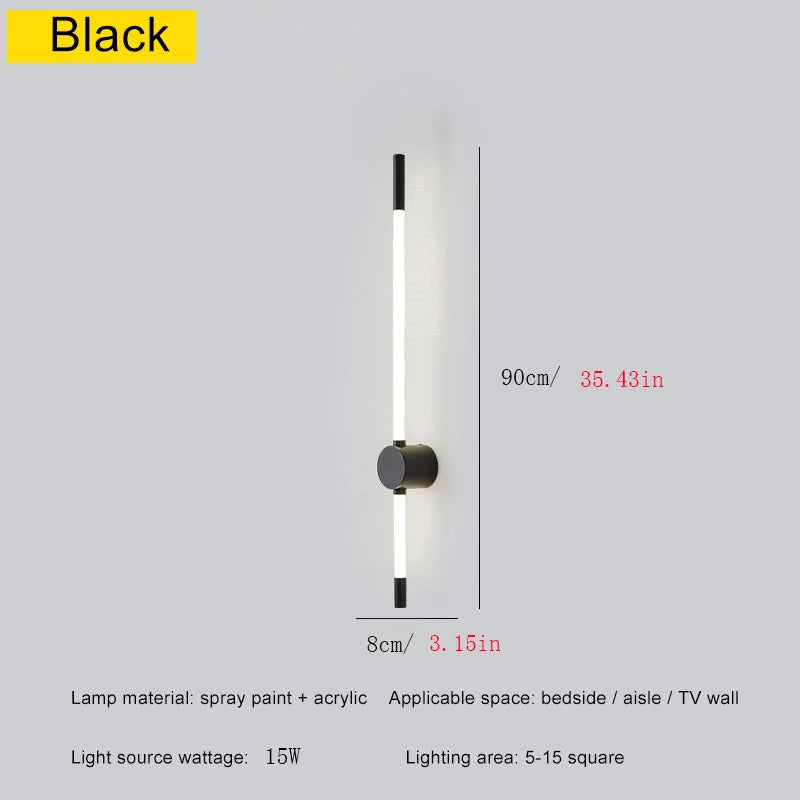 Modern LED Long Line Wall Lamp Corridor Bedside Wall Sconce Led Lights Indoor Lighting Living Room Home Decoration 60/90/120cm