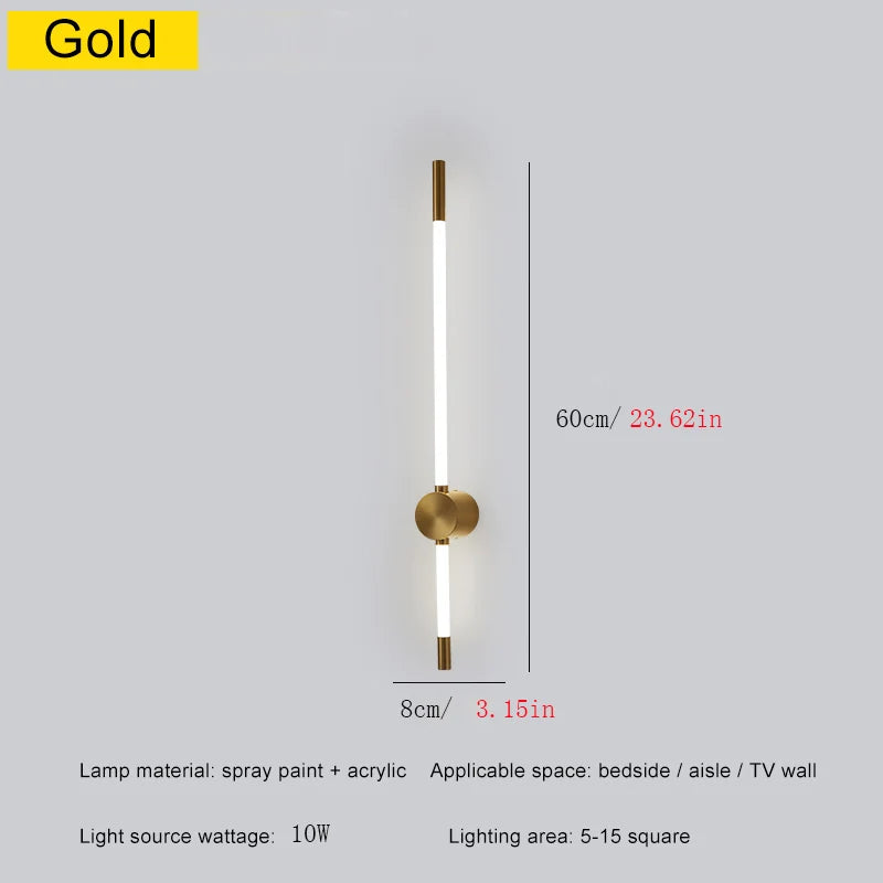 Modern LED Long Line Wall Lamp Corridor Bedside Wall Sconce Led Lights Indoor Lighting Living Room Home Decoration 60/90/120cm