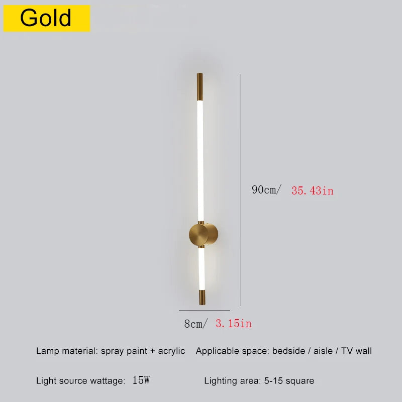 Modern LED Long Line Wall Lamp Corridor Bedside Wall Sconce Led Lights Indoor Lighting Living Room Home Decoration 60/90/120cm