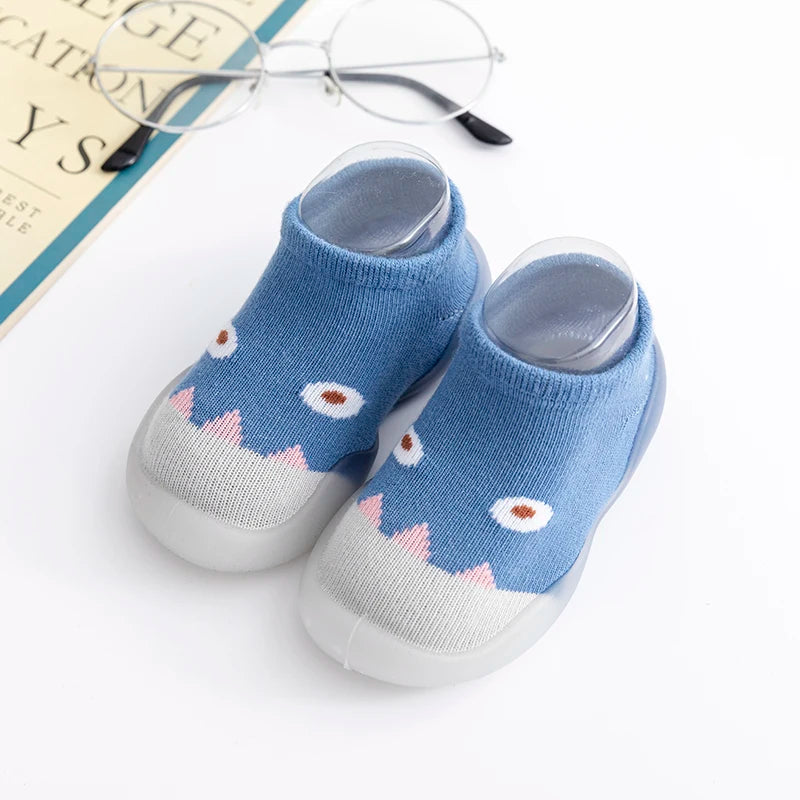 New Spring Autumn Infant Toddler First Walker Baby Girls Boys Non-Skid Animals Sock Shoes Cotton Lightweight Slip-on Sneakers