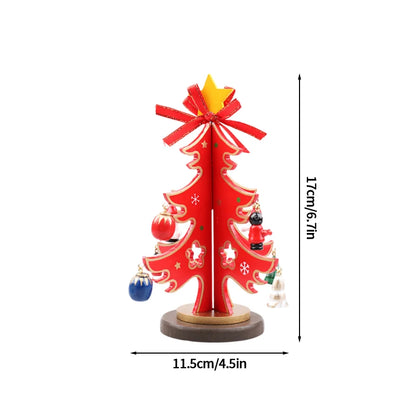 Wooden Christmas Tree Desktop Ornament DIY Mini Christmas Tree Decorations Window Display Ornament adornos navideños